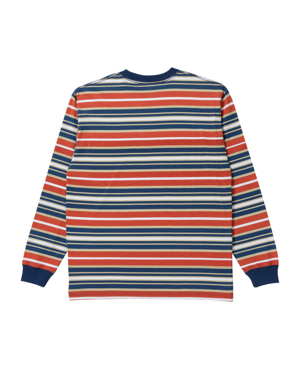Royal Script Bordered Long Sleeve T-Shirt, Blue/Red