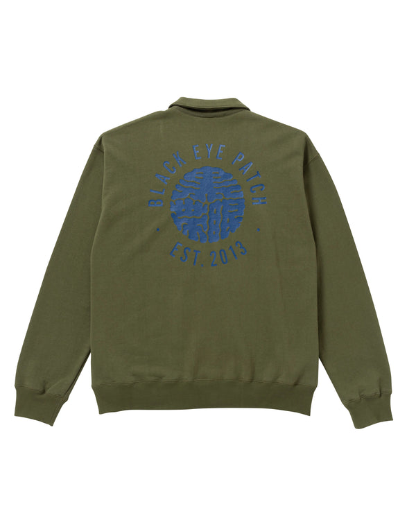 Kamon Half Zip Crew Sweatshirt, Olive
