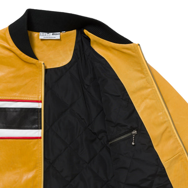 RACING LEATHER JACKET YELLOW