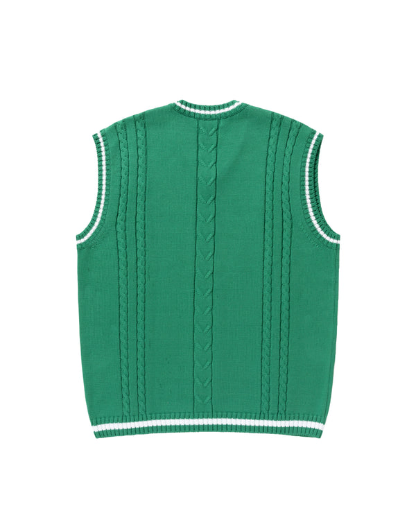 ROYAL CROWN LOGO KNIT VEST (GREEN)