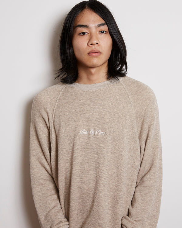 Royal Script Raglan Crew Sweatshirt, Brown